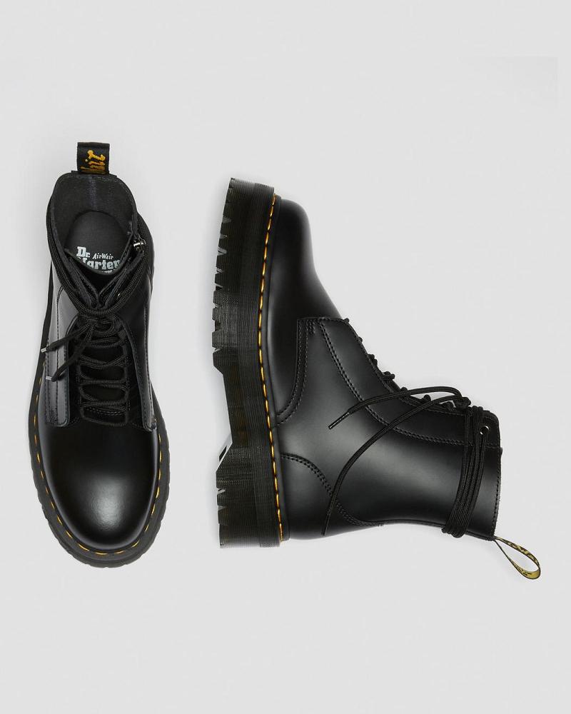 Black Women's Dr Martens Jarrick Smooth Leather Platform Boots | CA 249BEX